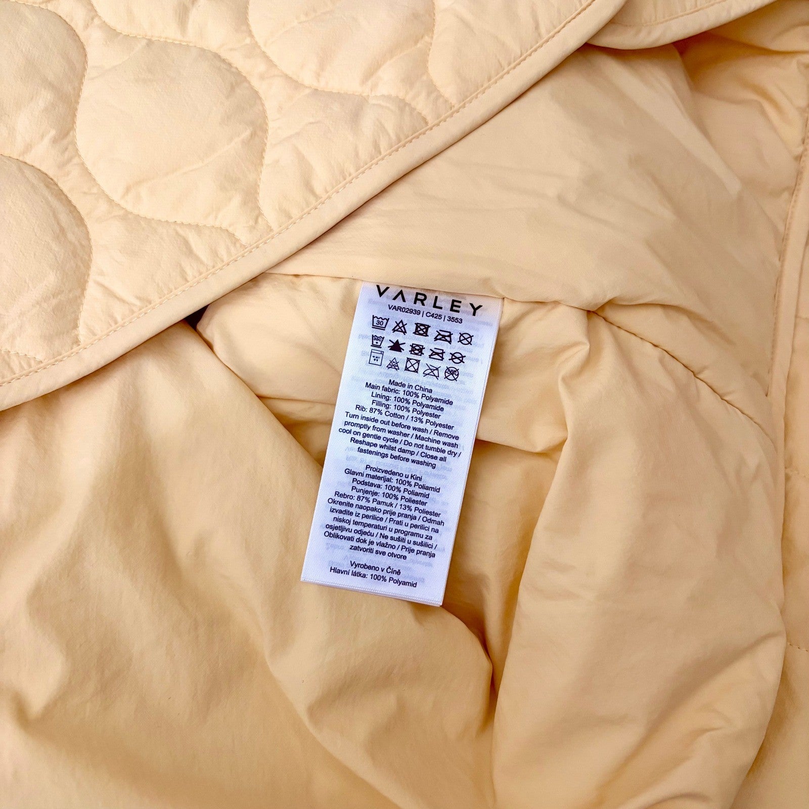 NWT!! VARLEY Luca Quilted Jacket Solid Reed Yellow Bomber Snaps Solid Medium