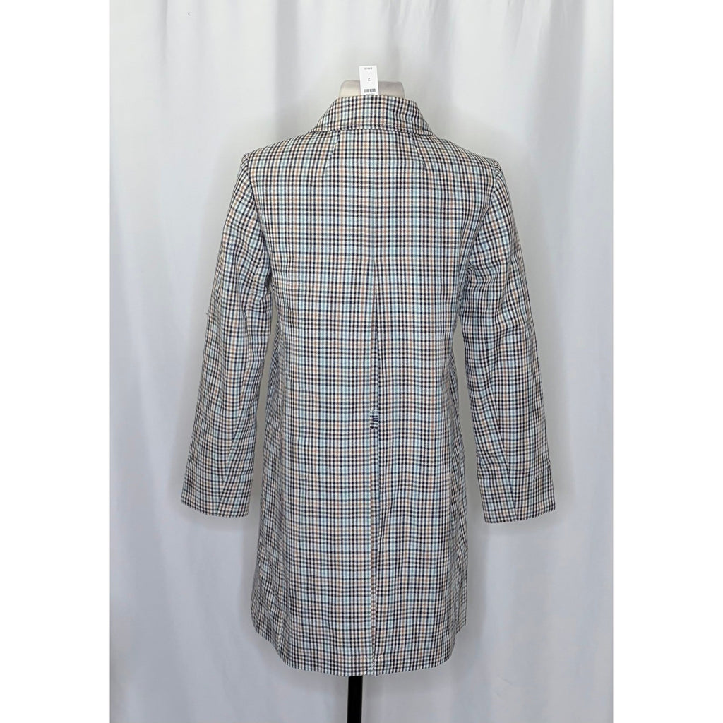 NWT!! TALBOTS Checkered Mac Plaid Coat Jacket Checked Preppy Classic Size 2