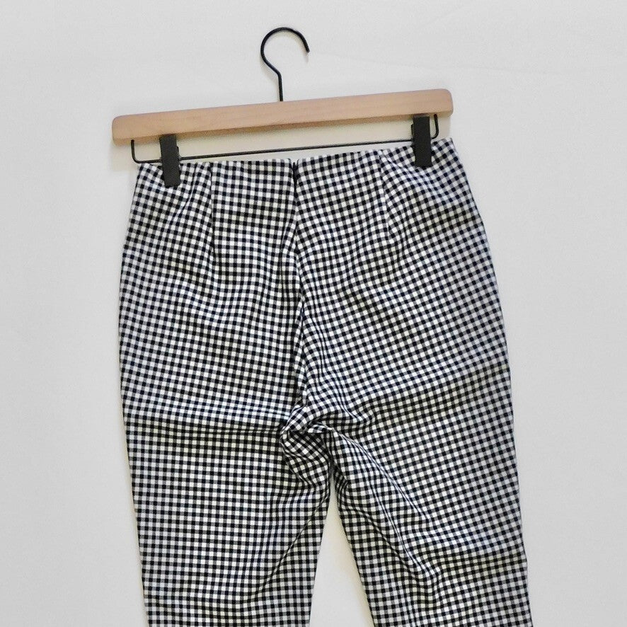 Revolve RAG & BONE Simone Gingham Pants Check Black White Tapered Size 4
