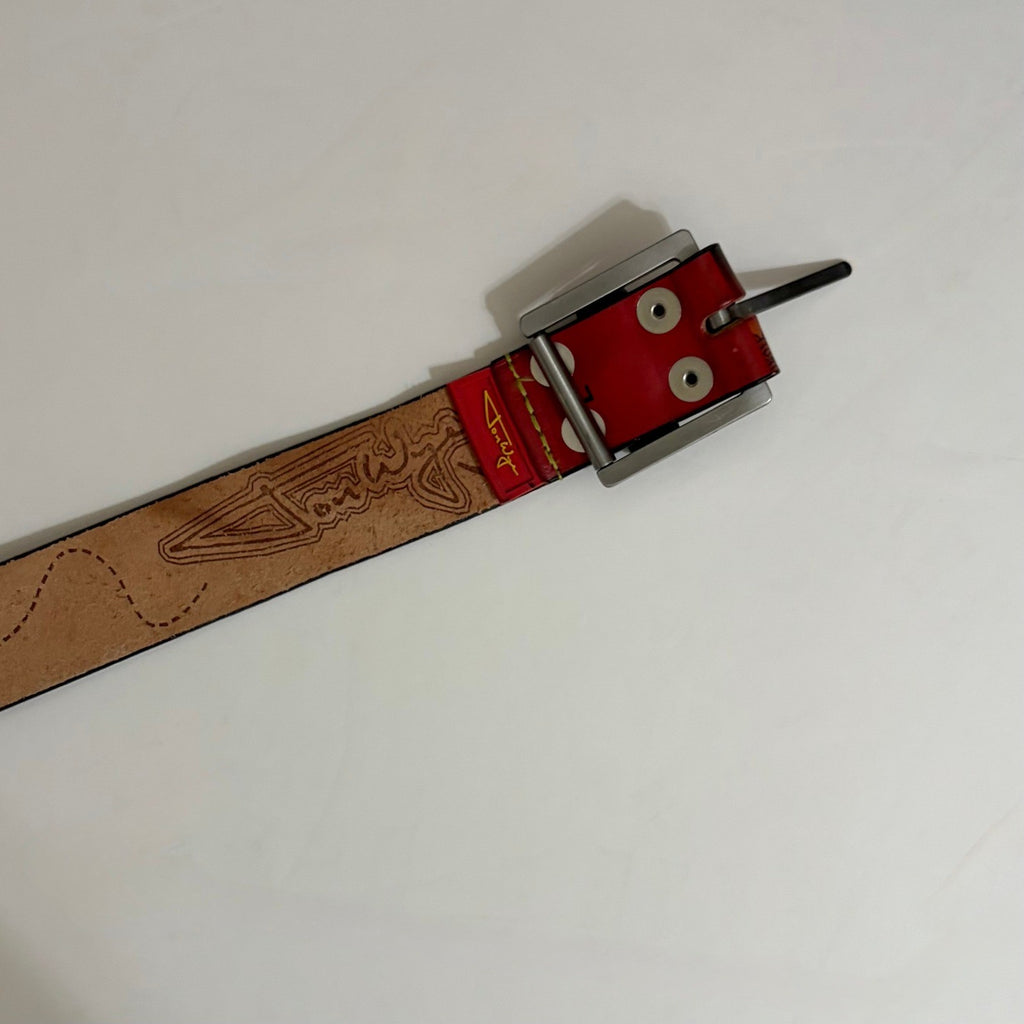 Unisex JON WYE Leather Paisley Belt Western Retro Made in USA Men Women 46.5"