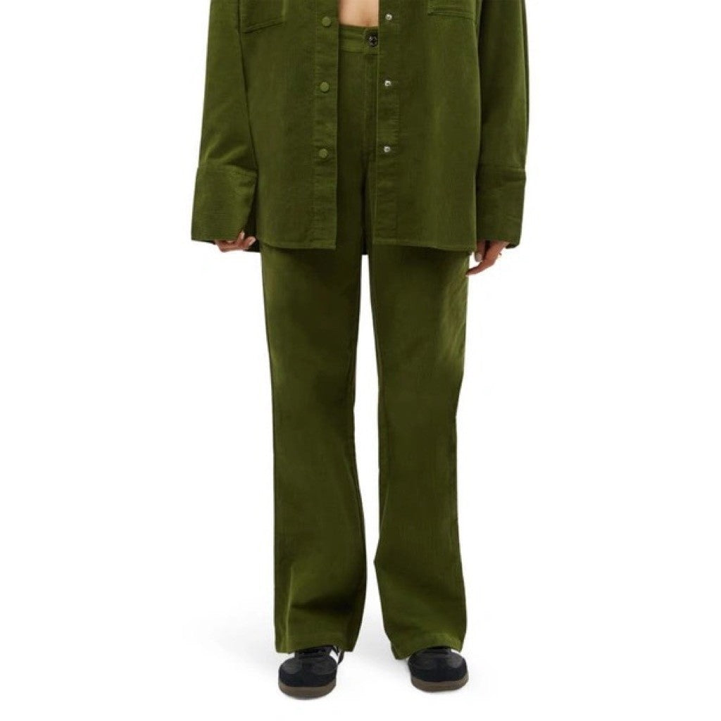 NWT!! WEWOREWHAT Elastic Back Corduroy Pants Basil Green Preppy Academia X-Small