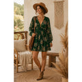 New Romantics FREE PEOPLE Midnight Blooms Dress Green Floral Embroidered Small