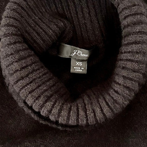 J. CREW Turtleneck Sweater Supersoft Yarn Solid Black Wool Alpaca Knit X-Small