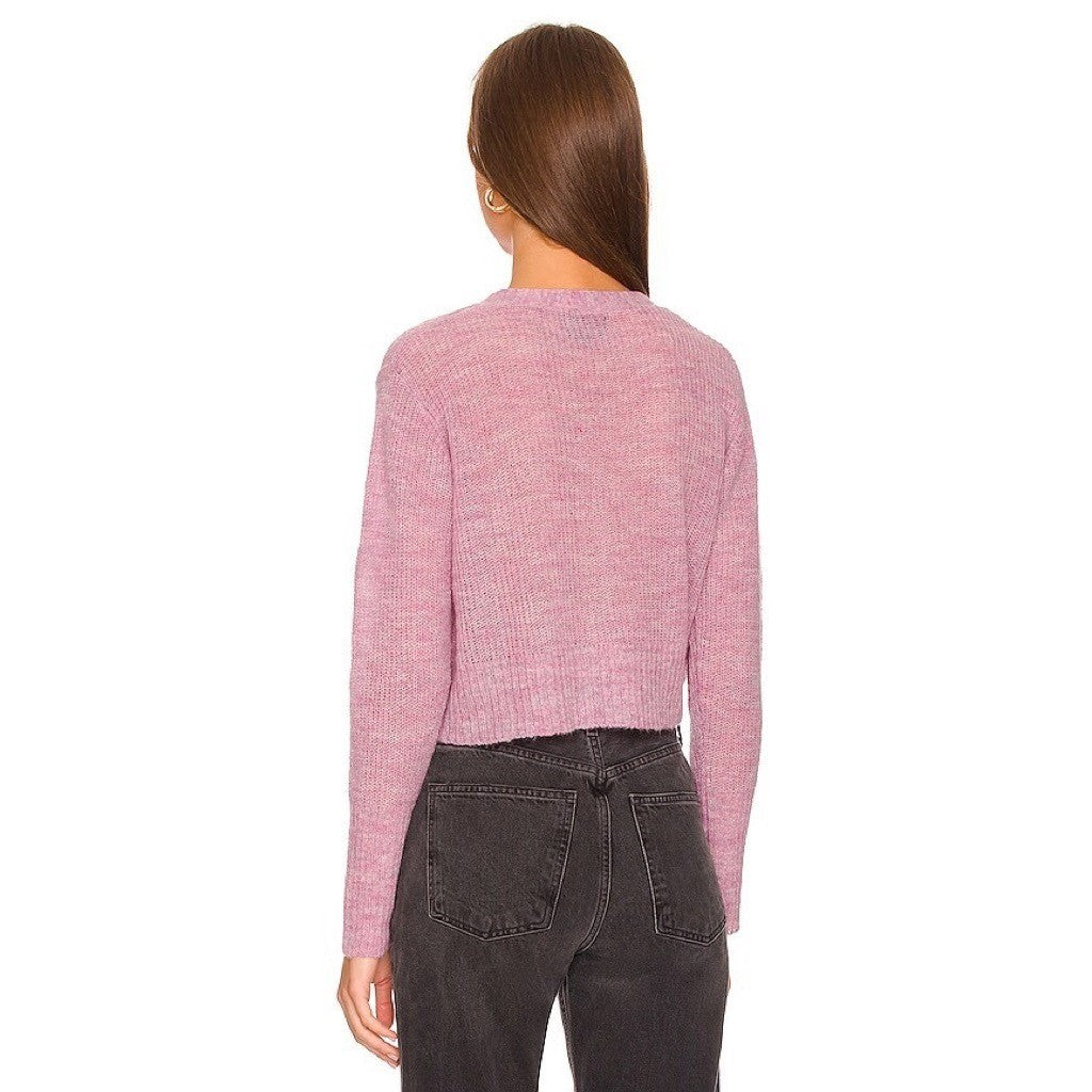 Revolve MONROW Two Piece Twinset Cardigan Tank Sweater Wool Mohair Purple XS