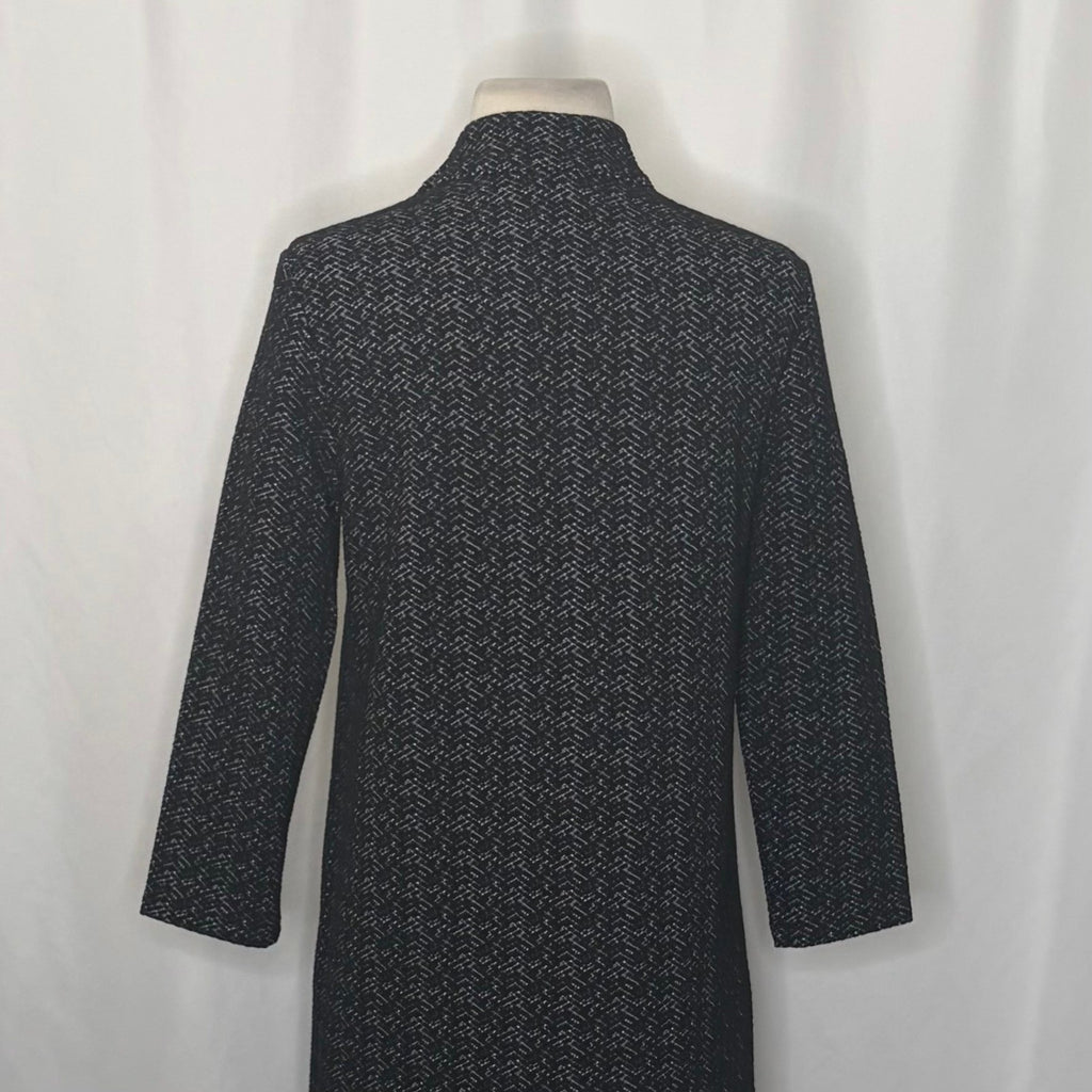 J. MCLAUGHLIN Mare Shift Dress Black White Mock Neck Button Shoudlers Small