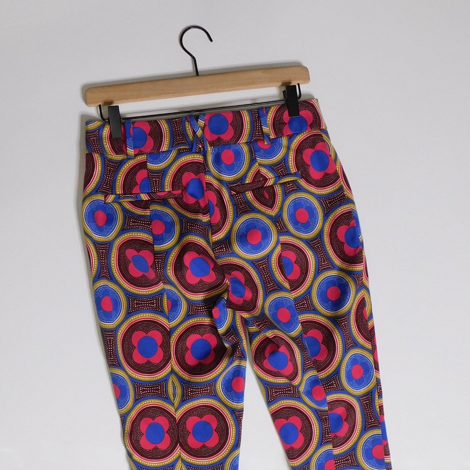 ANTHROPOLOGIE The Slim Trousers Pants Retro Floral Cropped Bright Size 4