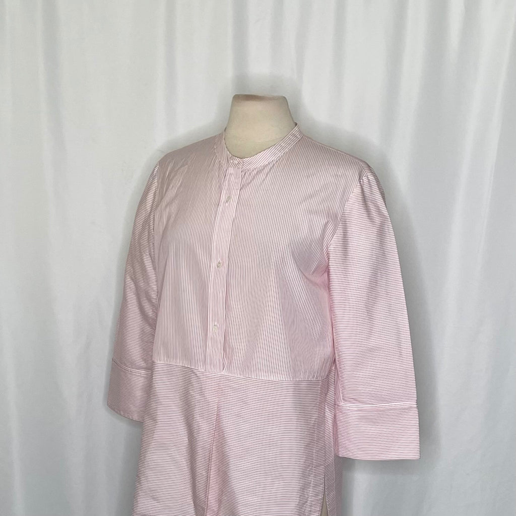 VINCE Red & White Striped Cotton Popover Tunic Top Blouse Nautical Preppy Medium