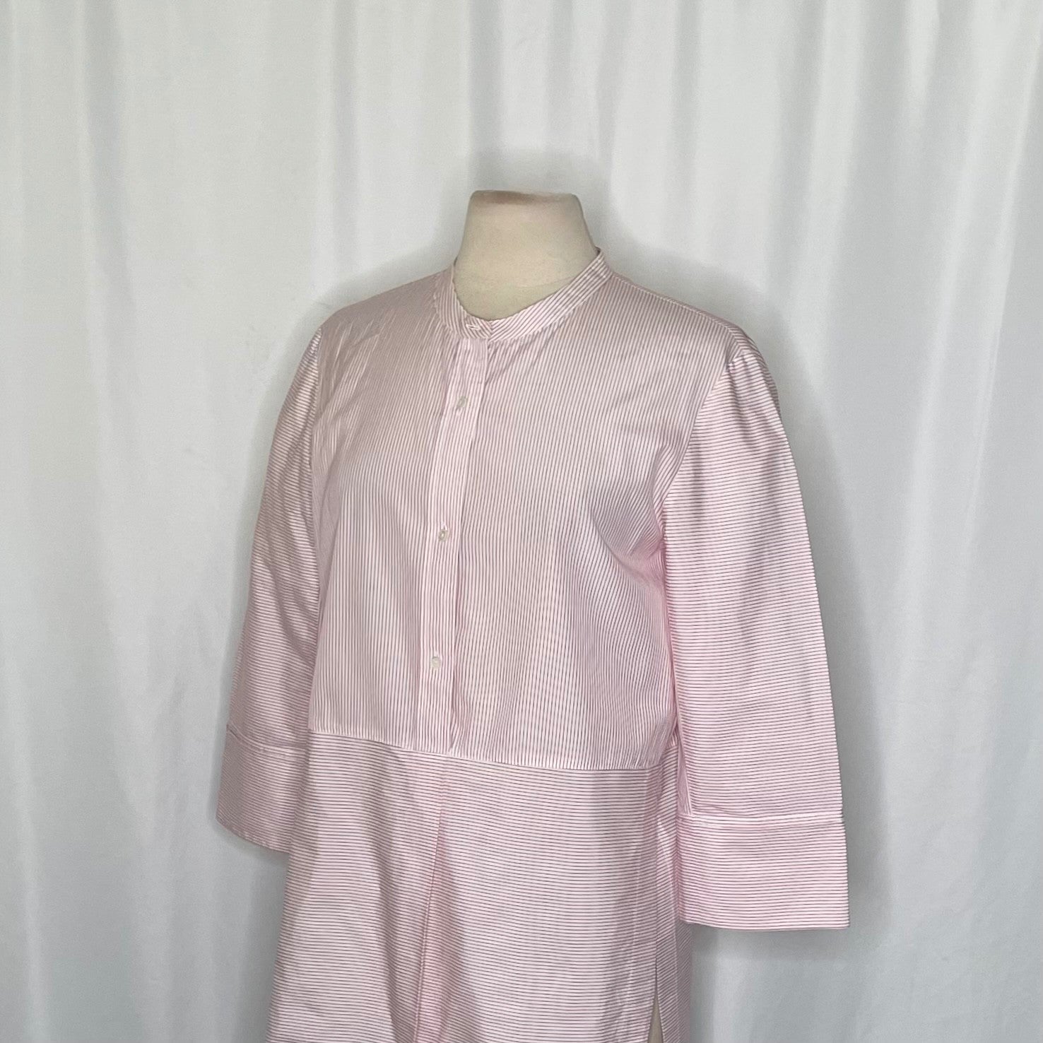 VINCE Red & White Striped Cotton Popover Tunic Top Blouse Nautical Preppy Medium