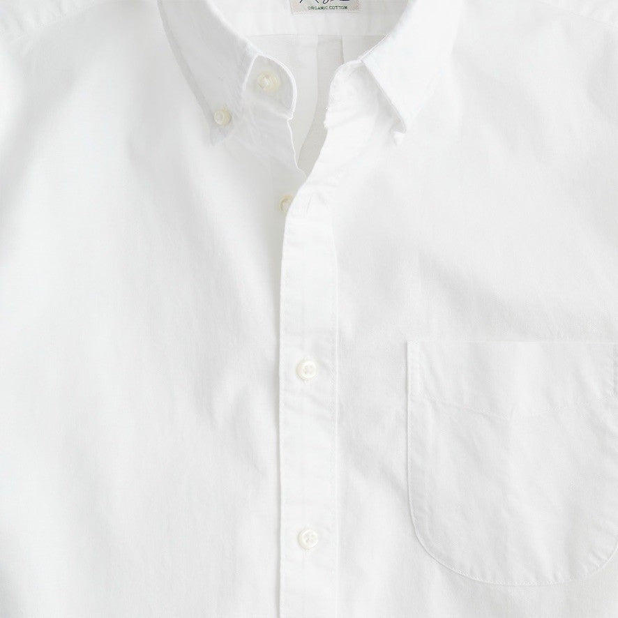 NWT!! Men's J. CREW Short Sleeve Broken-In Organic Cotton Oxford Shirt White S