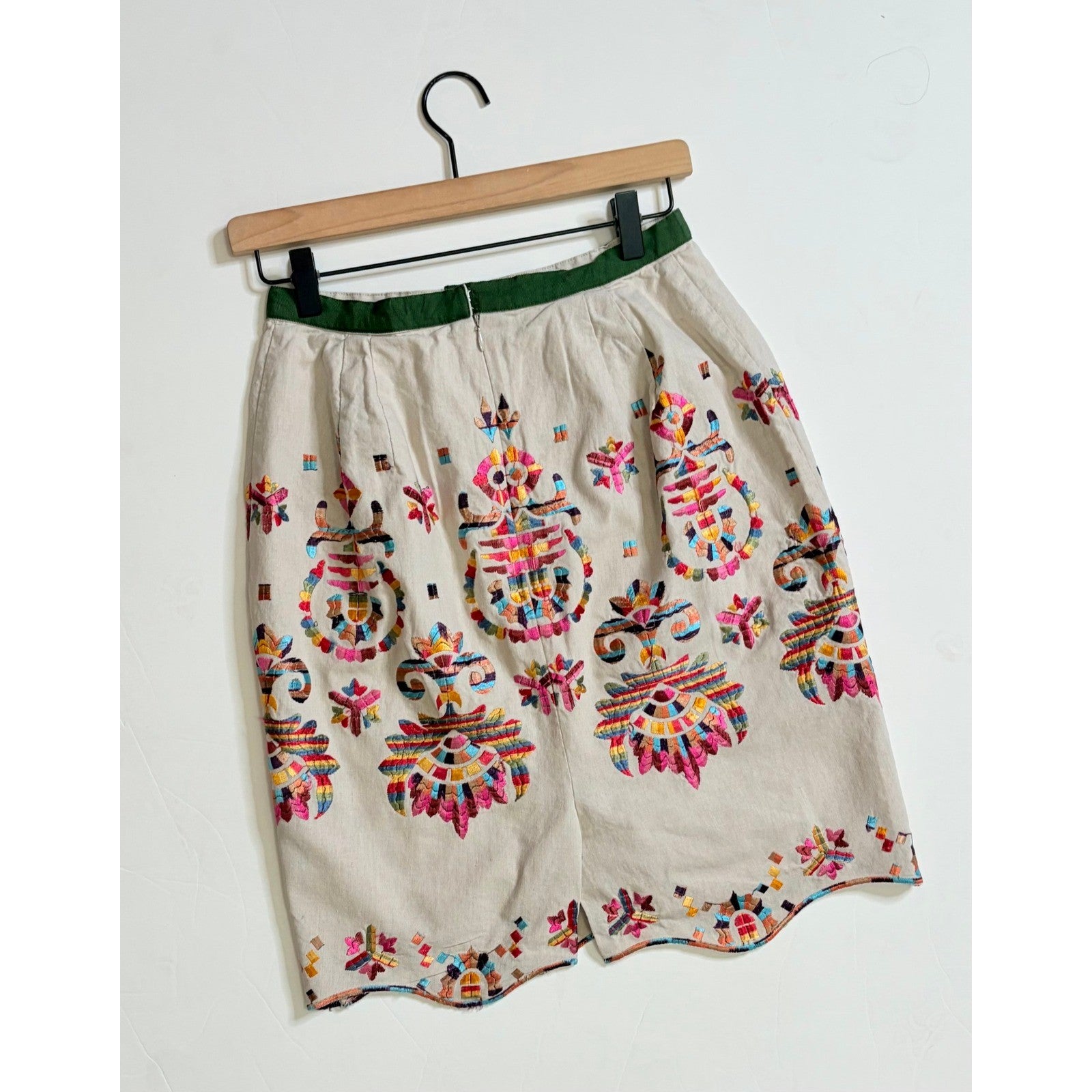 Anthropologie COREY LYNN CALTER Majestic Medallions Embroidered Skirt Linen 4