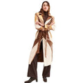 COLIN LOCASCIO Francine Patchwork Trench Coat Vegan Leather Belted Retro Small