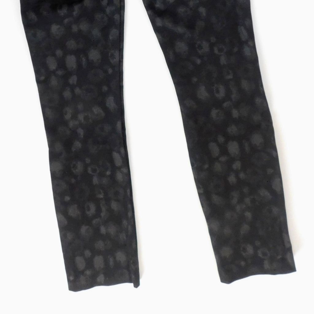 RAG & BONE Simone Leopard Print Zip Pocket Pants Black Gray Animal Crop Size 0