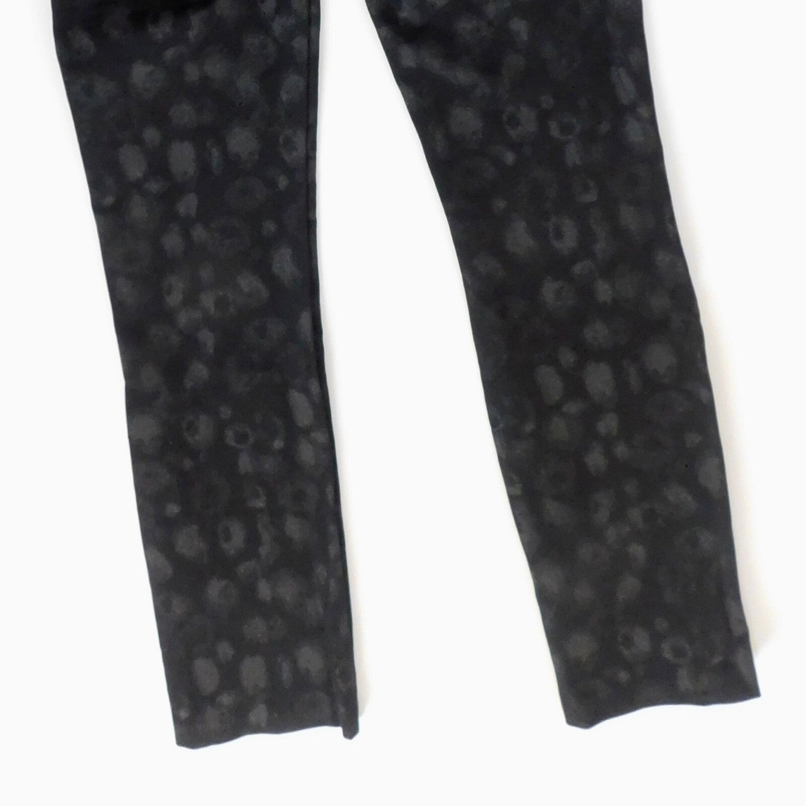 RAG & BONE Simone Leopard Print Zip Pocket Pants Black Gray Animal Crop Size 0