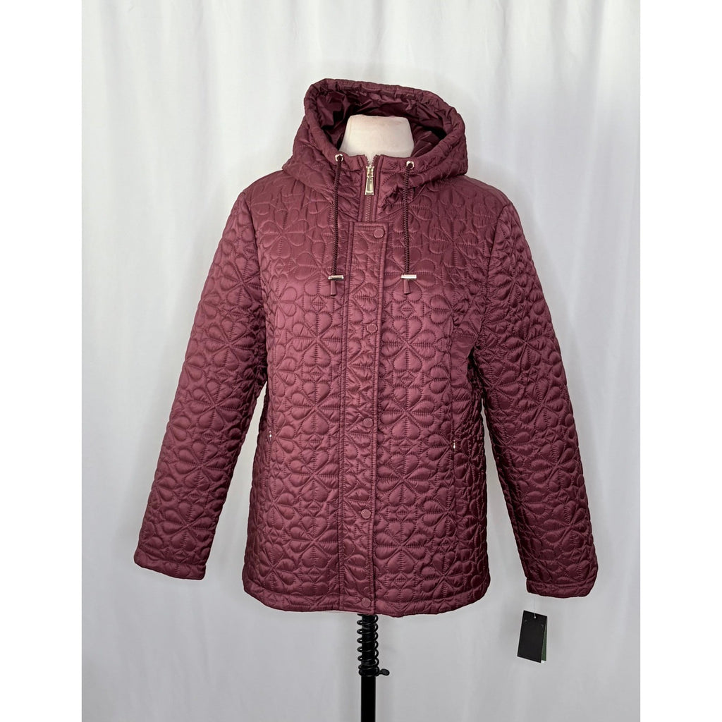 NWT!! KATE SPADE New York Water Resistant Hooded Floral Quilted Jacket X-Large