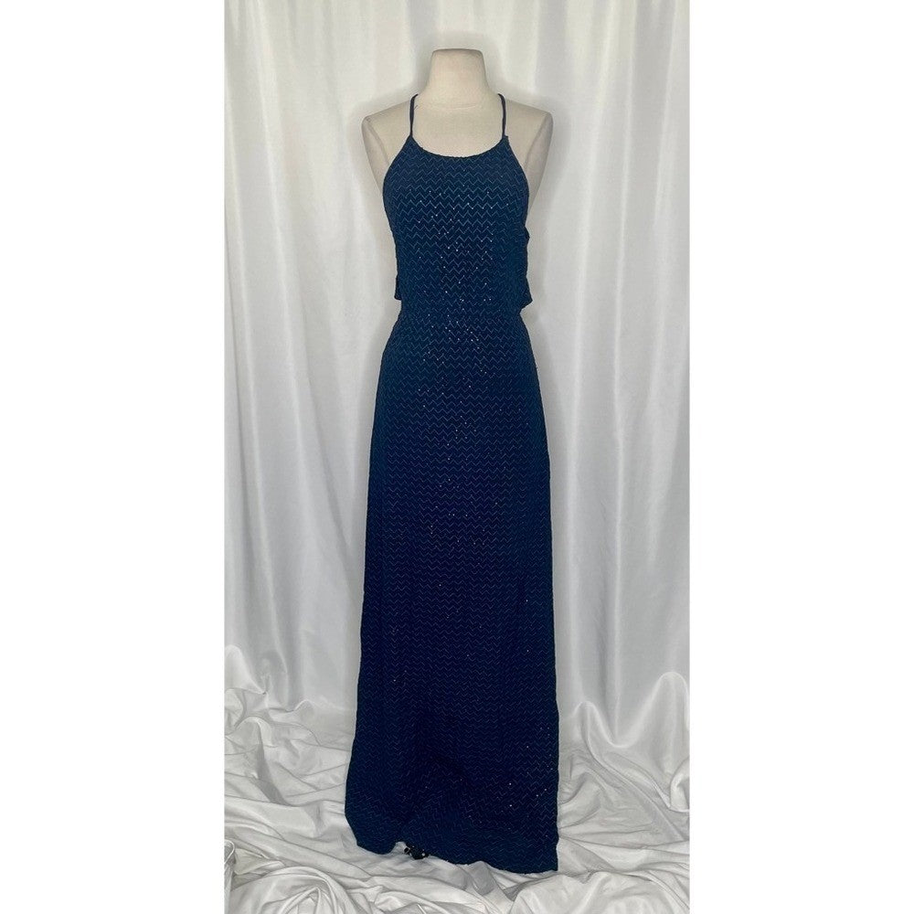 NWT! Calypso St. Barth HOSS INTROPIA Midnight Navy Blue Embellished Dress 36 / 4