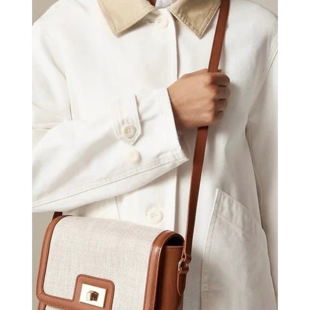 NWT!! J. CREW Barn Jacket Canvas Ivory Corduroy Collar Pockets Outdoors X-Large