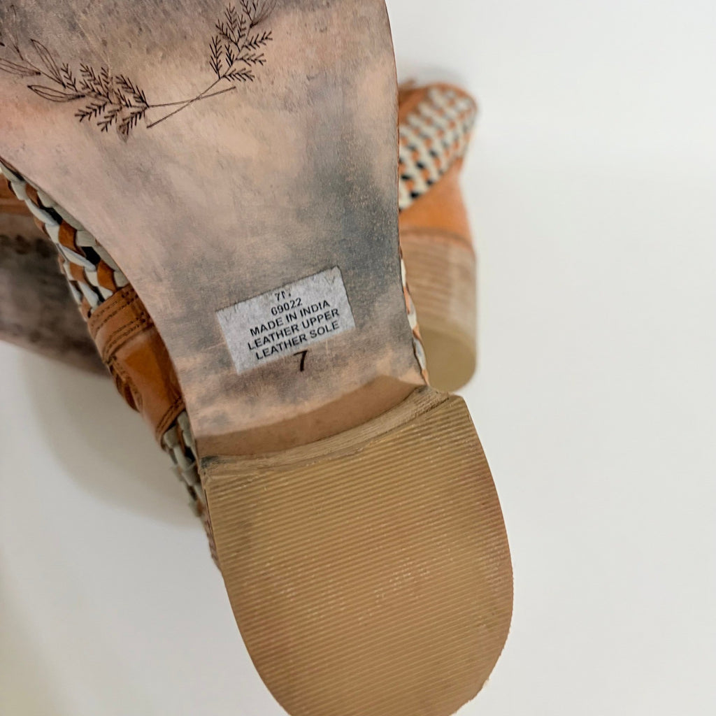 ROOLEE Opening Night Woven Ankle Boots Brown Point Toes Western Southwestern 7