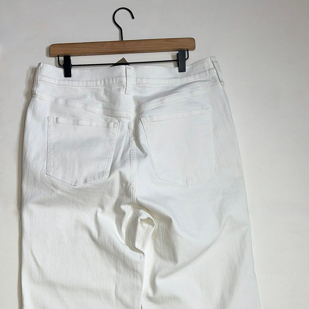 NWT!! J. CREW New High-Rise Denim Trouser Jeans White '96 Wide Leg Retro Size 32