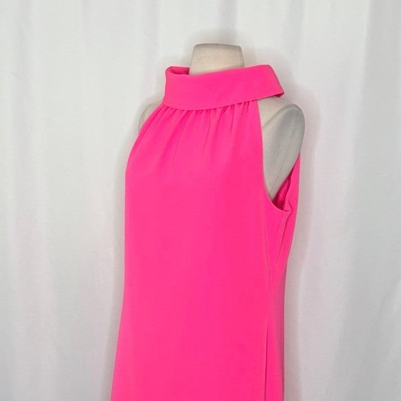 SAIL TO SABLE Hydra Hot Pink Cowl Portrait Neck Shift Dress Barbiecore Medium