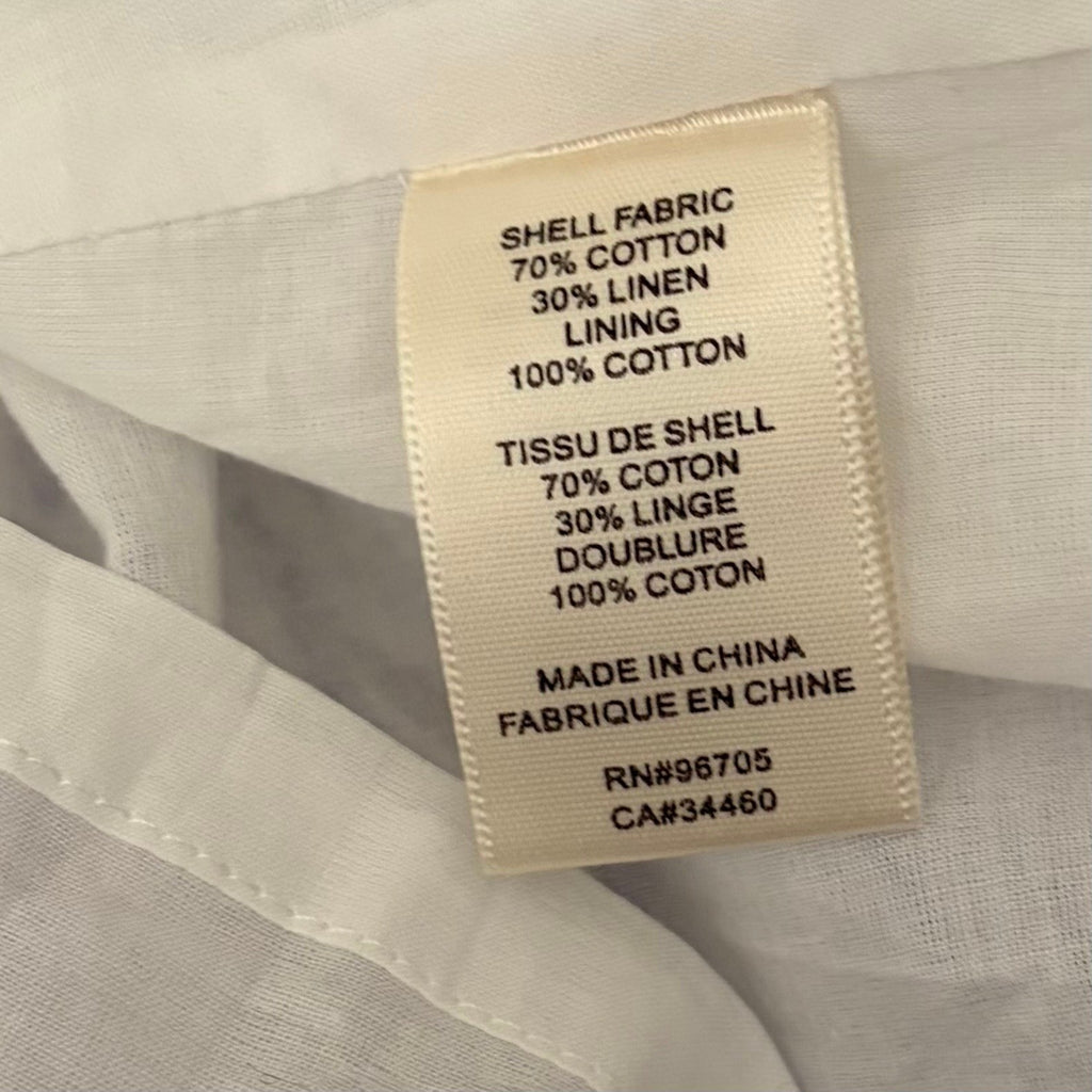 REBECCA TAYLOR Sleeveless Stripe Linen Wrap Dress Ruffle White Milk Blue Sky 4