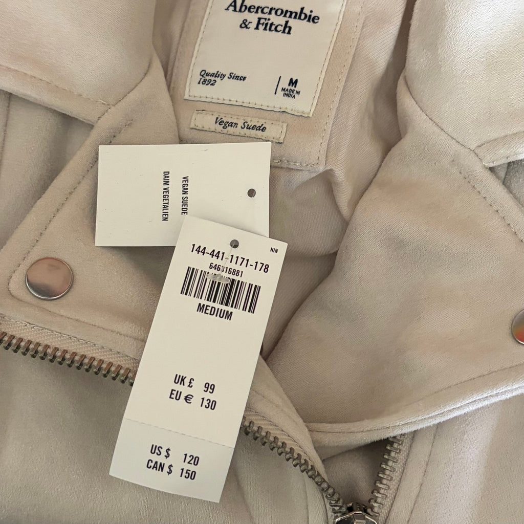 NWT!! ABERCROMBIE & FITCH Vegan Suede Moto Jacket