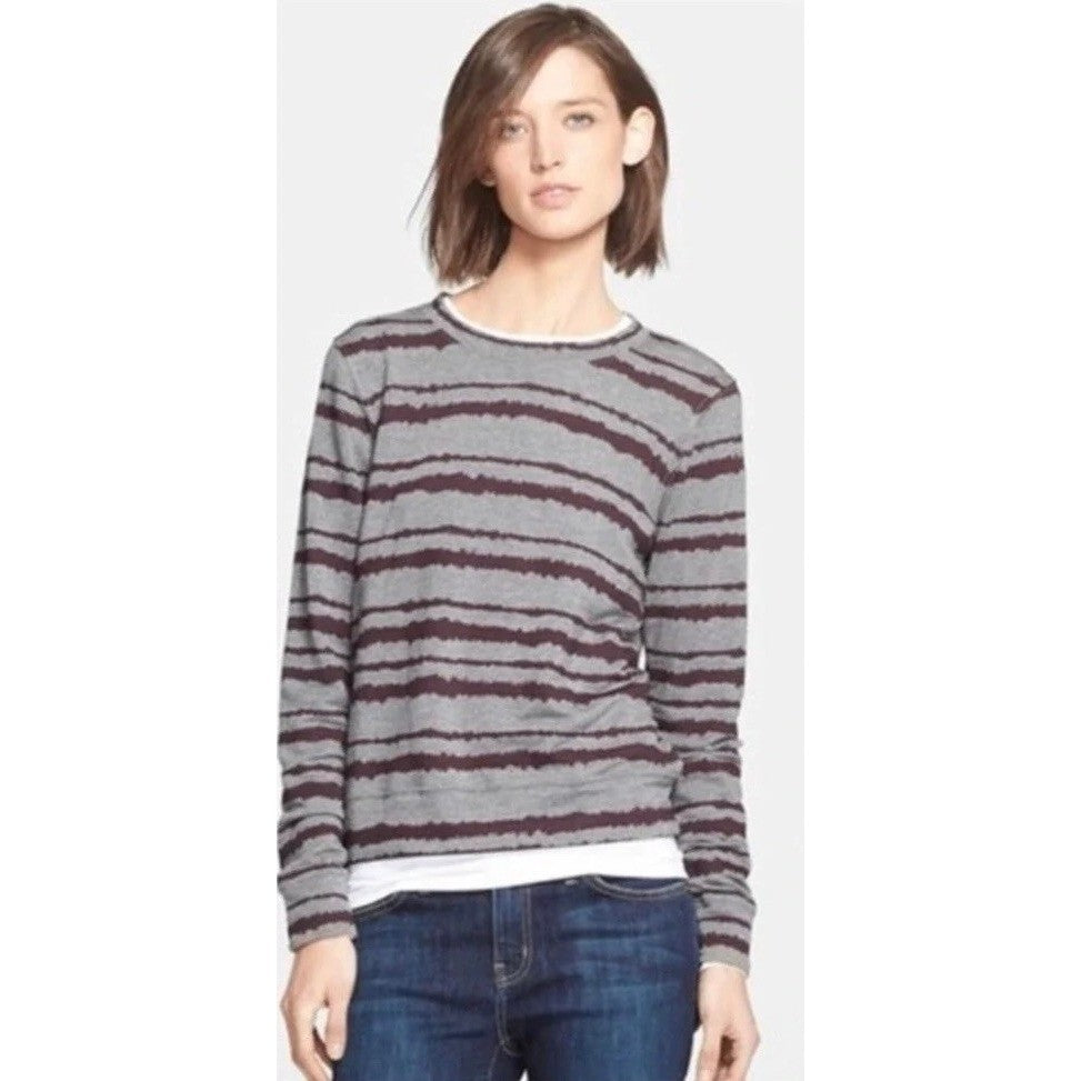 A.L.C. Conlo Bleed Stripe Sweater Sweatshirt Pullover Knit Crew Neck Small