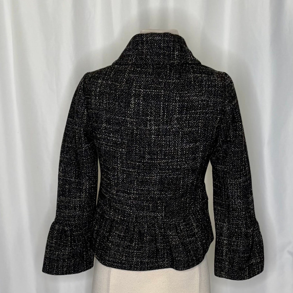Anthropologie TAIKONHU Teed Peplum Cropped Jacket Coat Wool Blend Size 2