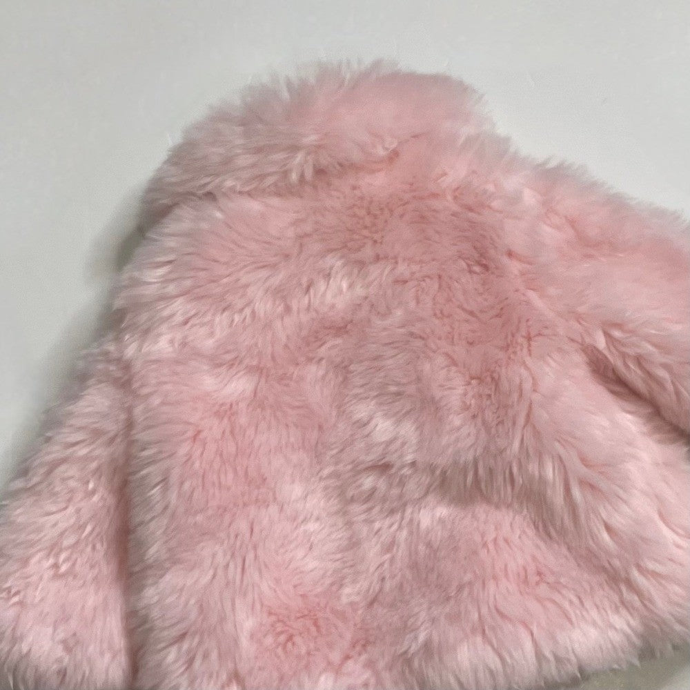 Girls JANIE AND JACK Pink Faux Fur Coat The Flute Line 2020 12-18 Months