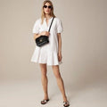 NWT!! J. CREW Delilah Dress Cotton Poplin Solid White Mini Ruffle Small Tall ST