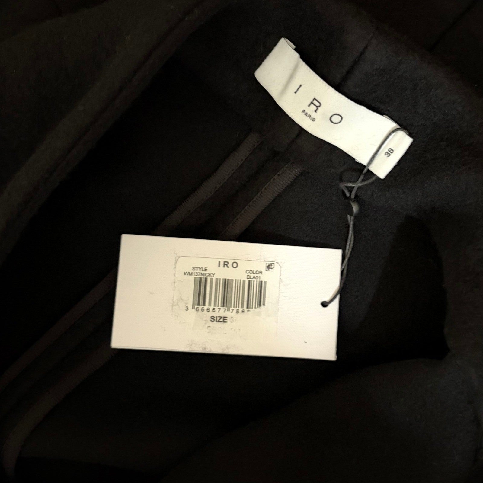 NWT!! IRO Nicky Wool Cashmere Blend Shawl Collar Long Sleeve Wrap Coat 36 Small