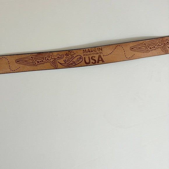 Unisex JON WYE Leather Paisley Belt Western Retro Made in USA Men Women 46.5"