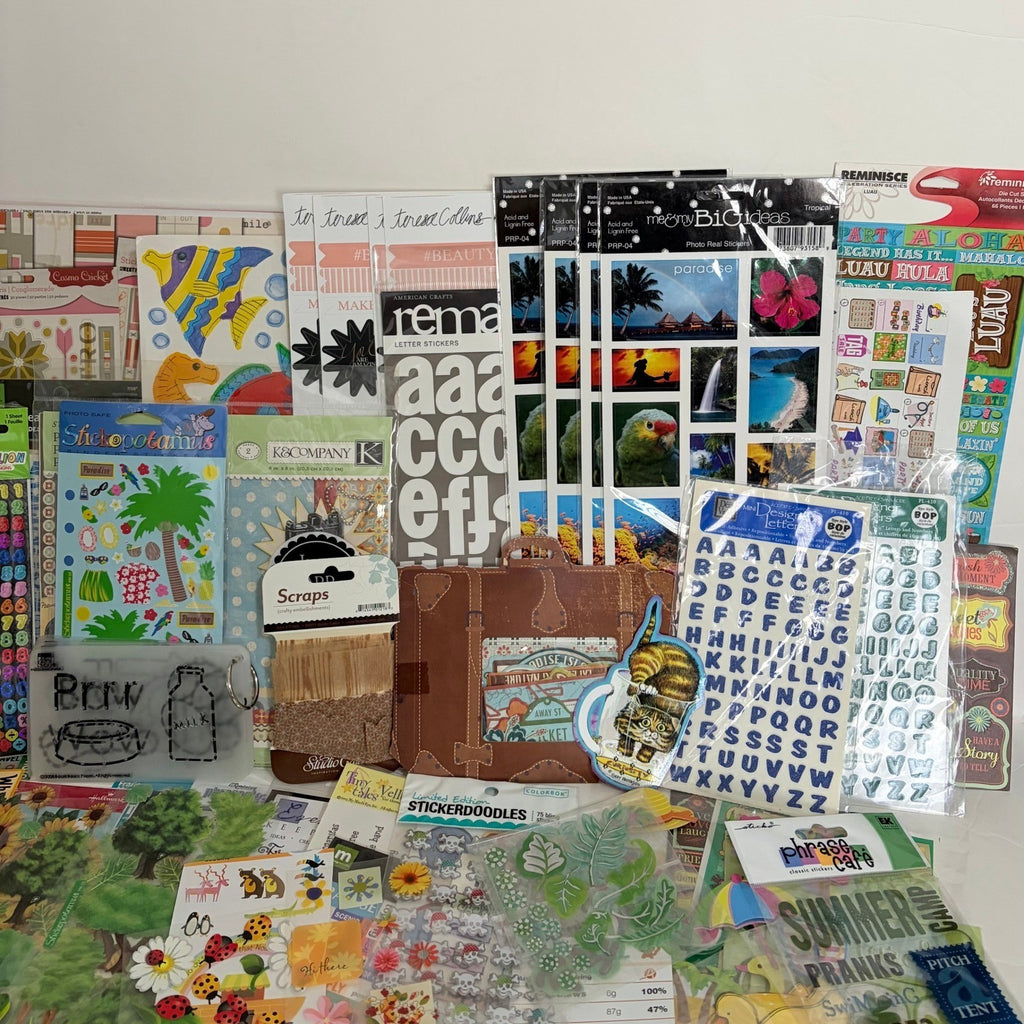 HUGE Lot Vintage Modern Scrapbook Junk Journaling Stickers Stickopotamus