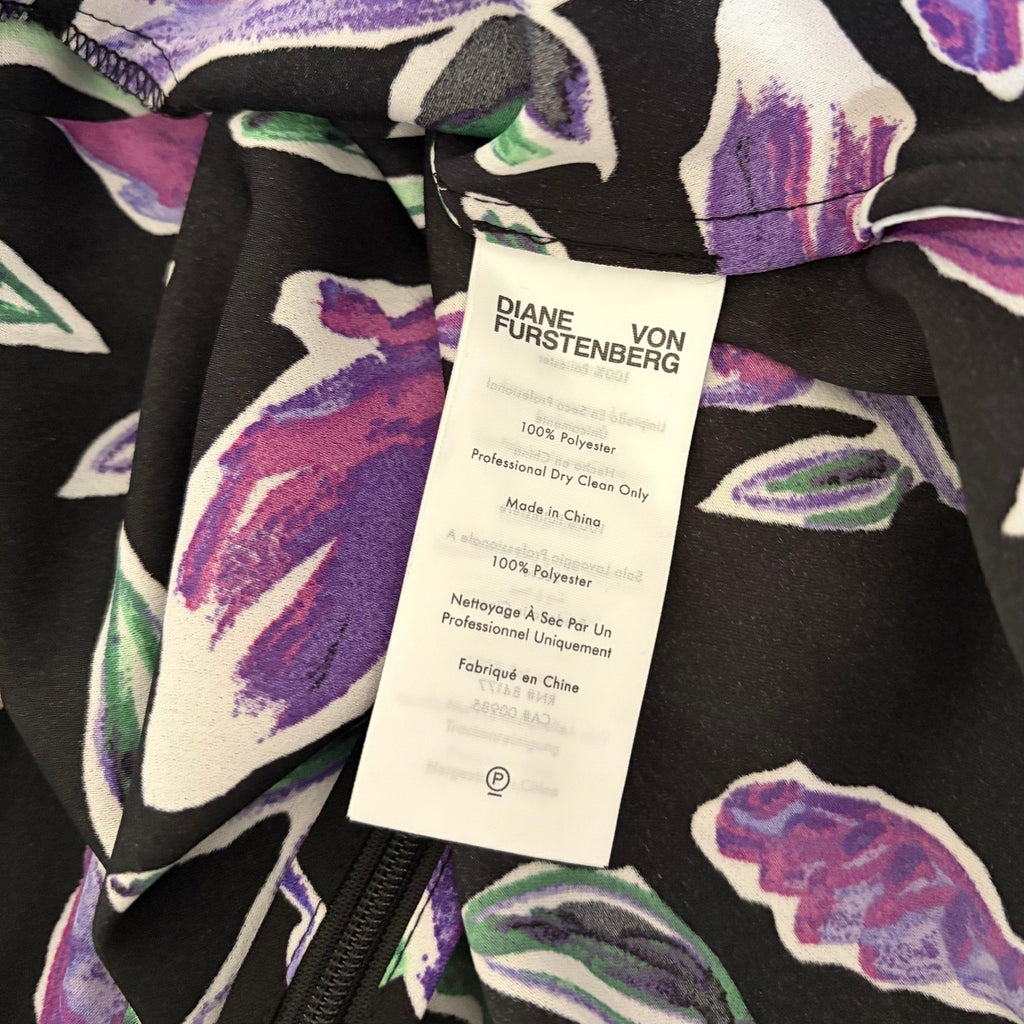 NWT!! DVF DIANE VON FURSTENBURG Nella Dress Violet Floral Midi Spring Size 2