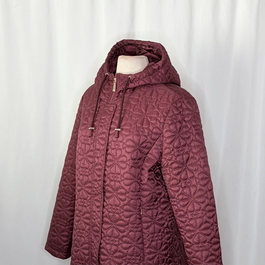 NWT!! KATE SPADE New York Water Resistant Hooded Floral Quilted Jacket X-Large