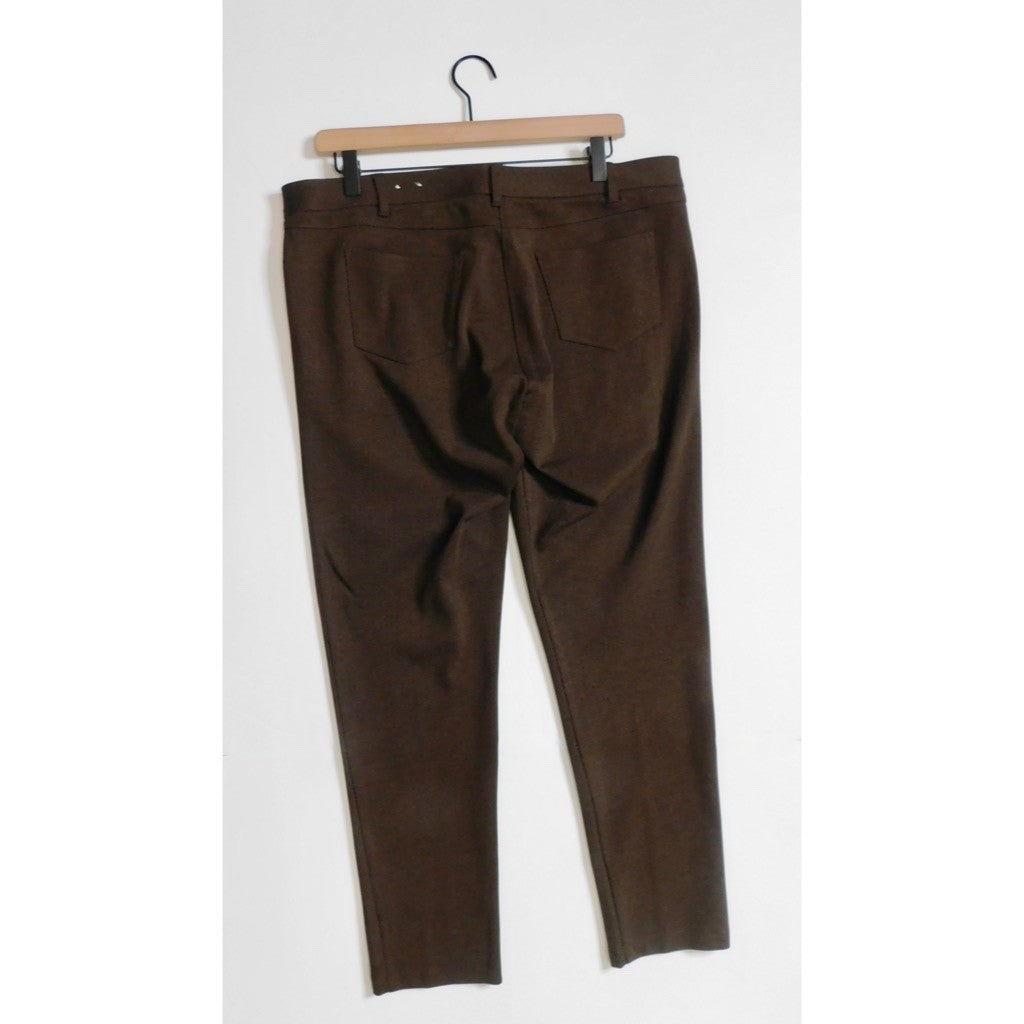 J. MCLAUGHLIN Brown Becca Tapered Trousers Pants Stretch Pockets Legging Size 14