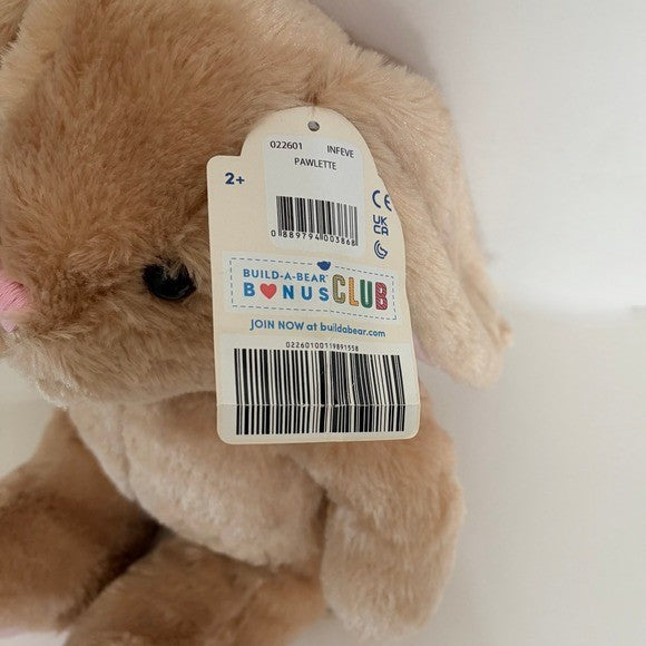 NWT!! BUILD A BEAR Pawlette Bunny Rabbit Plush Stuffed Toy Easter Basket Gift