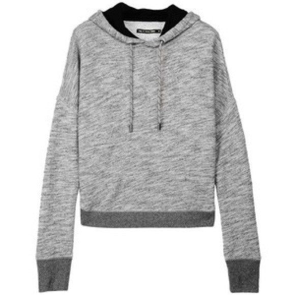RAG & BONE Jean Murphy Hoodie Crossover Envelope Back Hood Gray Pullover X-Small