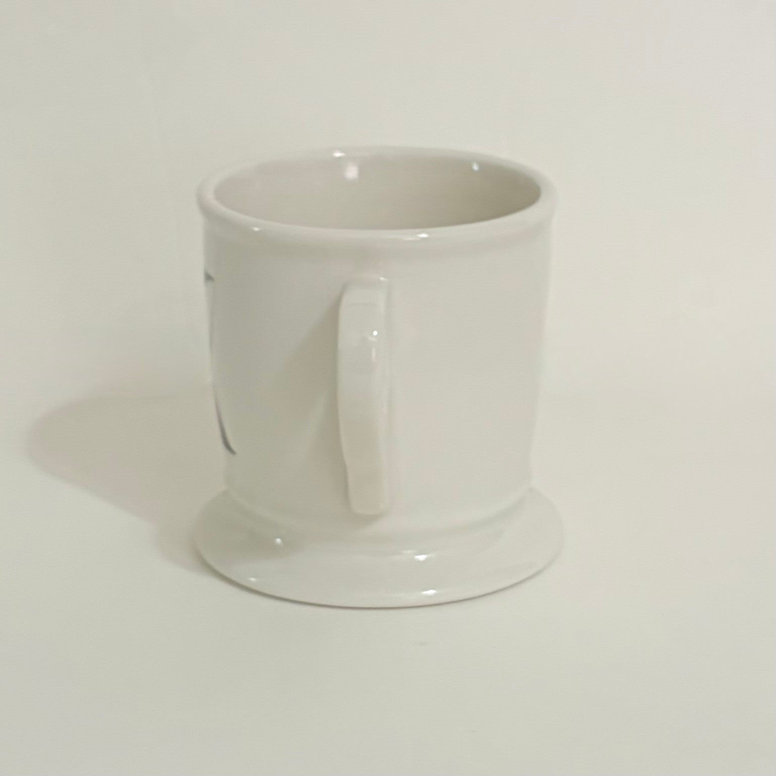 ANTHROPOLOGIE Letter "K" Monogram Mug White Minimalist Coffee Tea Farmhouse K