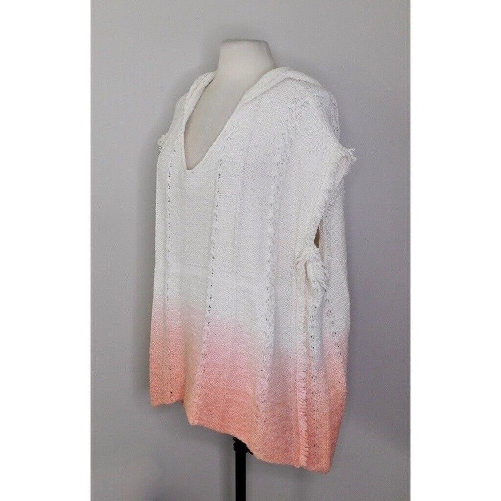 NWT!! Anthropologie MOTH Ombre Fringed Beachside Hoodie Sweater Medium Large