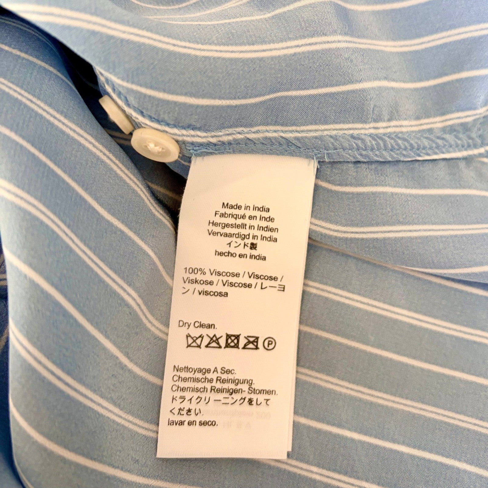 NWT!! J. CREW Jules Club Collar Shirt Striped Crepe De Chine Blue Stripe Size 00