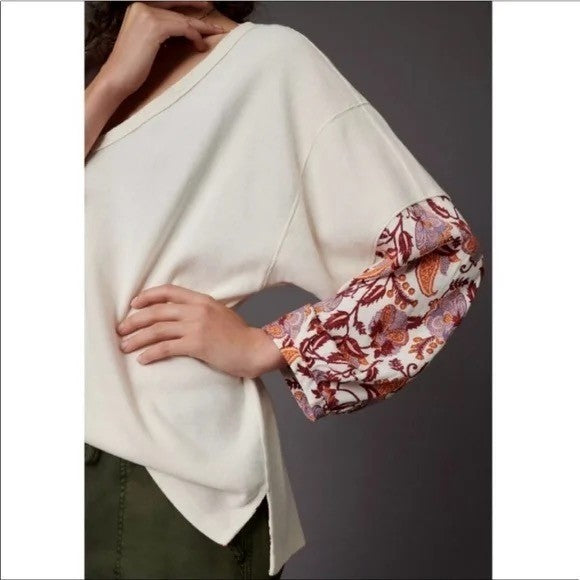 By ANTHROPOLOGIE Annette Floral Paisley Sleeves Top Blouse Oversized Medium