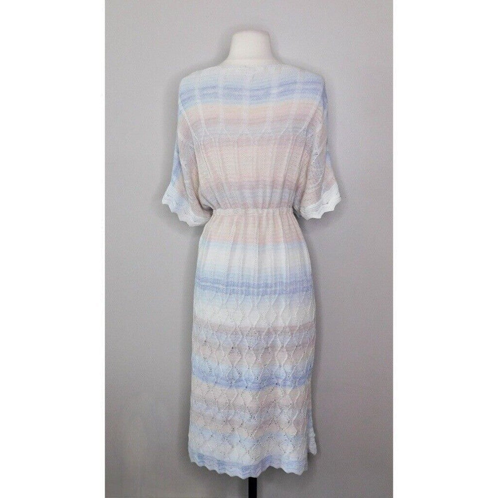 Anthropologie KNITTED & KNOTTED Pastel Ombré Beach Duster Cardigan Medium Petite