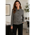 ST. JOHN Collection by Marie Gray Black Ivory Houndstooth Blazer Jacket Size 6