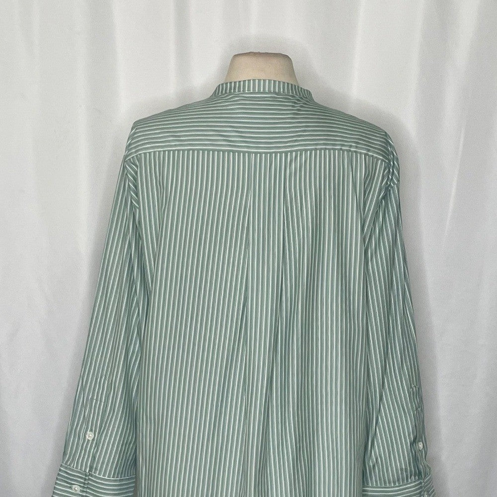 ROUCHA Green White Twist Stripe Shirt Double Breasted Academia BB Medium Short