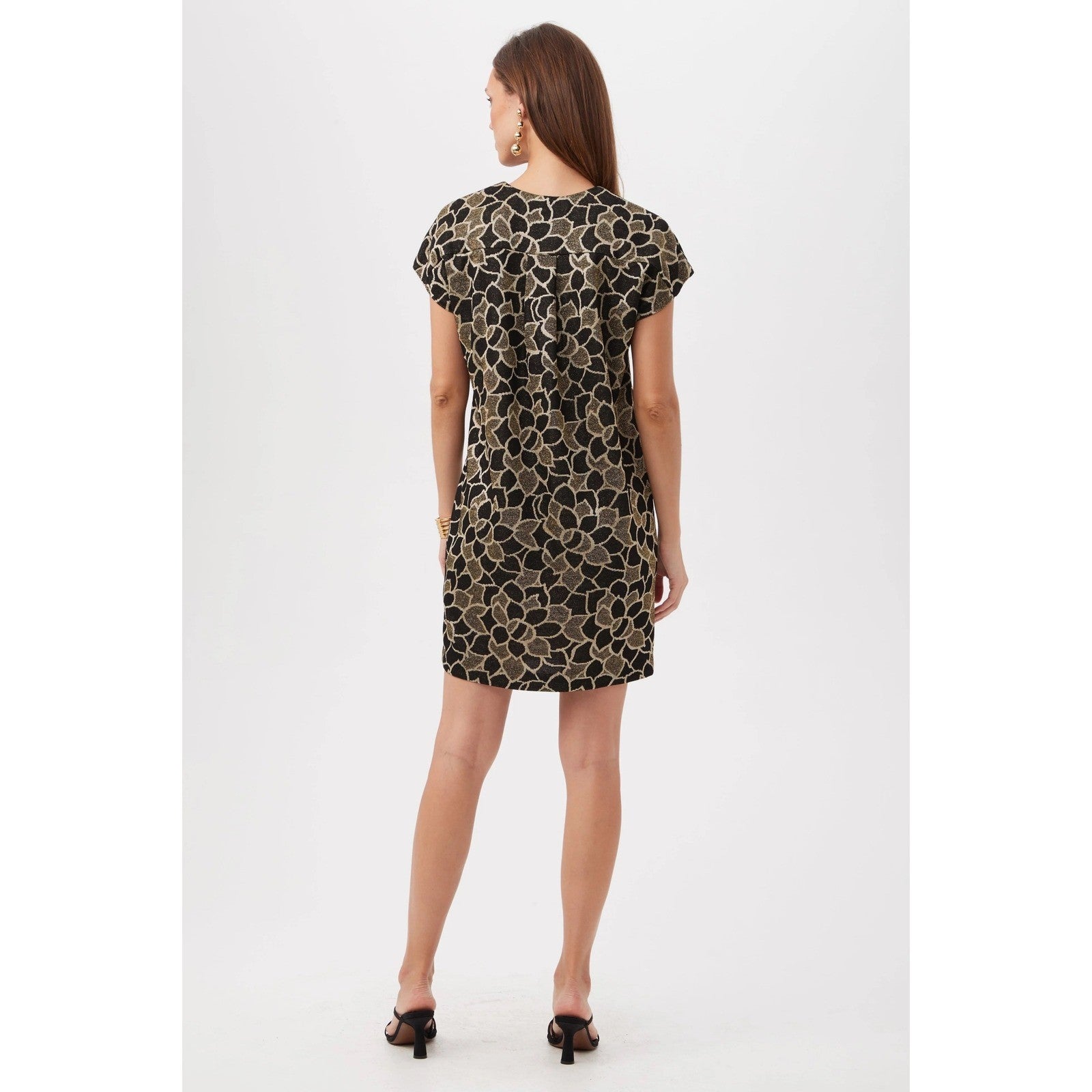 NWT!! TRINA TURK Hasil 2 Short-Sleeve Shift Dress Vacation Party Glam Medium