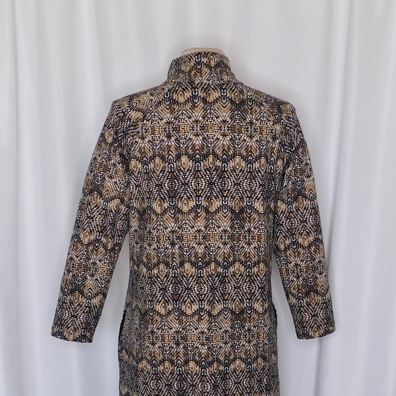 J. MCLAUGHLIN Christabel Catalina Cloth Shift Dress Brown Print Knit ~ Medium