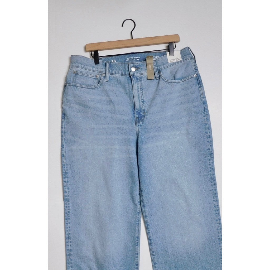 NWT!! J. CREW '96 Slim Wide Jeans Synniva Wash Denim High Rise Waist Size 33