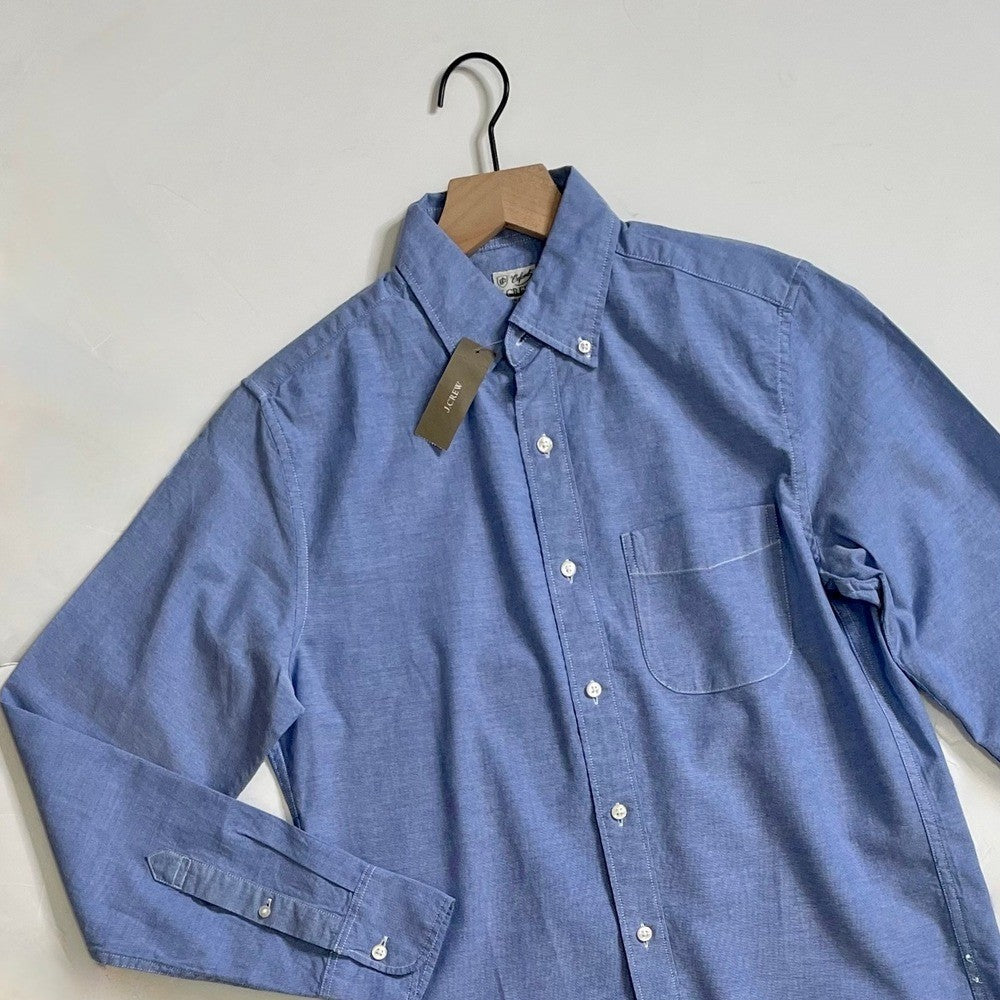 NWT!! J. CREW Broken-In Organic Cotton Oxford Shirt Buttondown Raincoat Blue XS