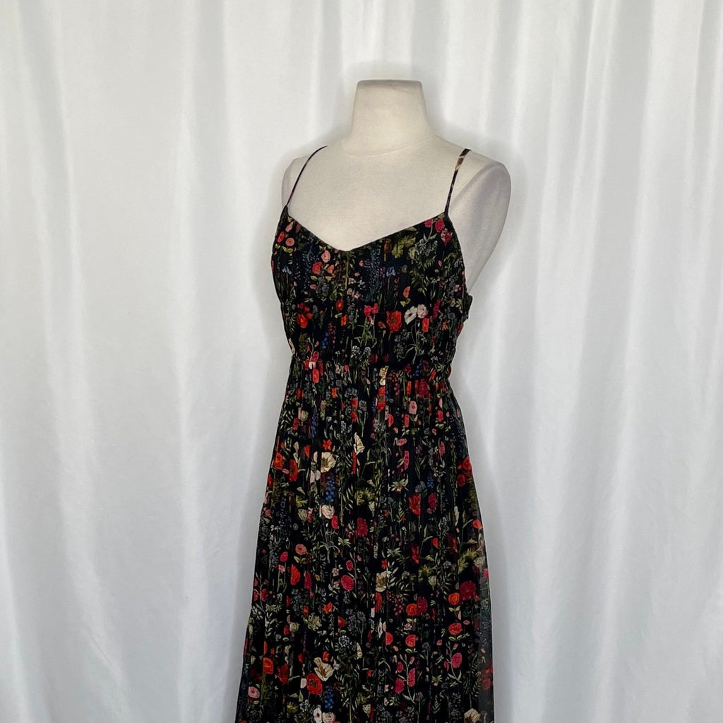 Anthropologie PAYAL JAIN Massima Pleated Floral Maxi Dress Romantic Small