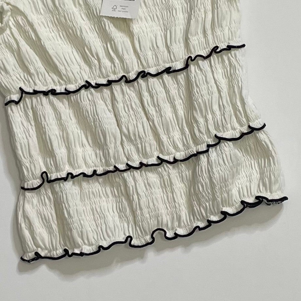 NWT!! Girl's J. CREW Crewcuts Smocked Lettuce-Edge Tank Crinkled Jersey Size 5